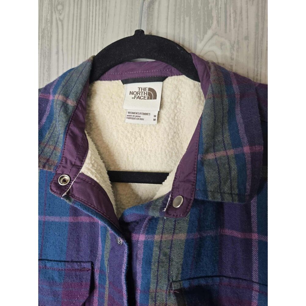 The North Face Sherpa Lined Womens Plaid Campshire Shirt M | Cozy Outdoorsy - Picture 5 of 8